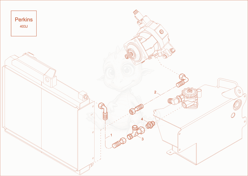 Exploded parts diagram of the COOLER INSTALLATION Rops (option) of a Wacker Neuson DW30, with numbered balloons