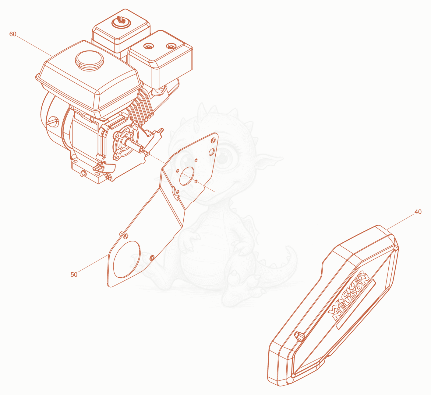 Despiece del Engine Briggs & Stratton XR550 US/EU de una máquina Wacker Neuson XPSKMAT, con globos numerados