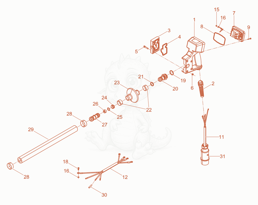 Exploded parts diagram of the Hose Connection cpl. of a Wacker Neuson IRSEN58/250GV, with numbered balloons