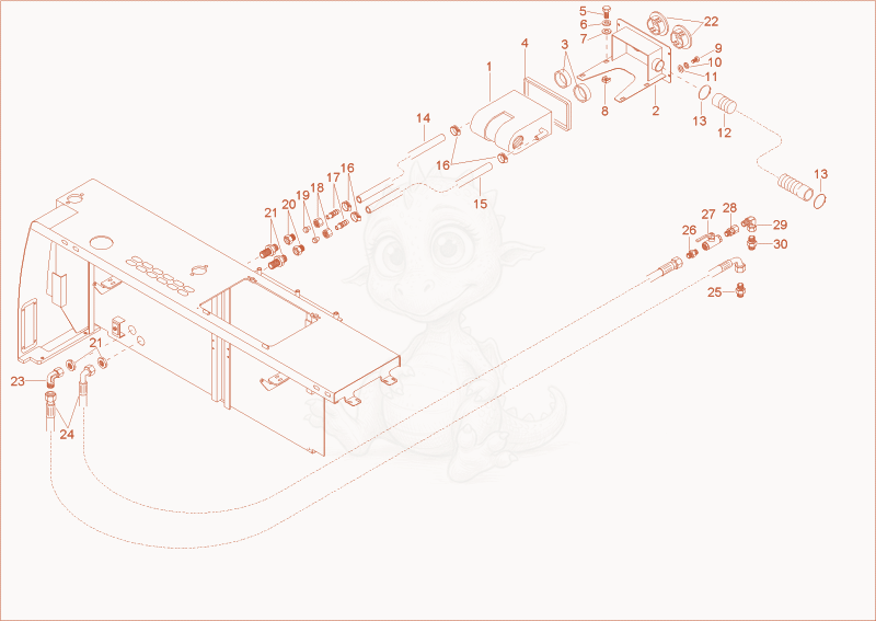 Exploded parts diagram of the heating of a Wacker Neuson 12002RD, with numbered balloons