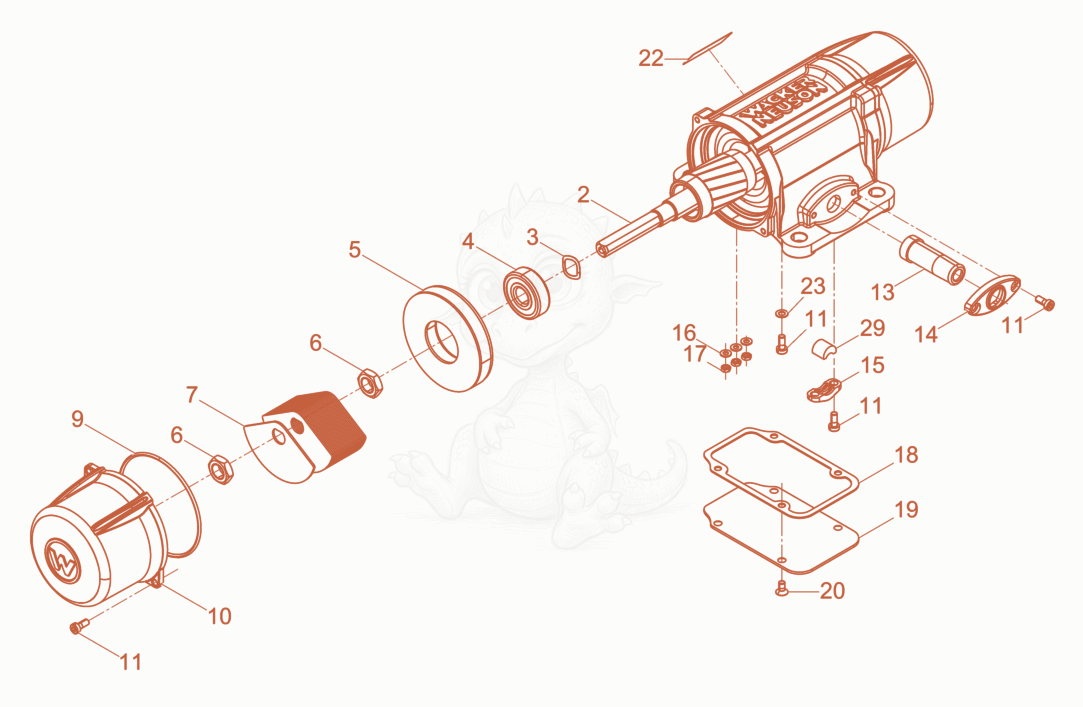 Exploded parts diagram of the External Vibrator cpl. of a Wacker Neuson AR26/3/400, with numbered balloons