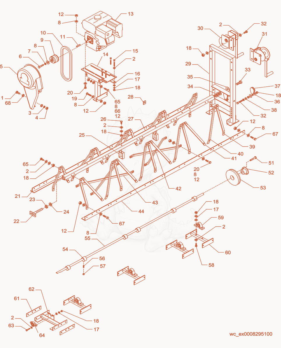 Exploded parts diagram of the Truss Screed Components of a Wacker Neuson SP75, with numbered balloons