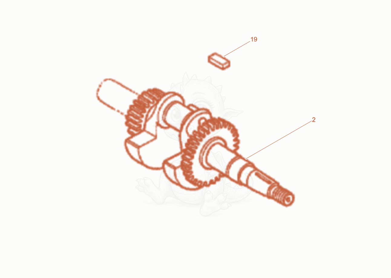 Exploded parts diagram of the Crankshaft of a Wacker Neuson BPS1340AWS, with numbered balloons