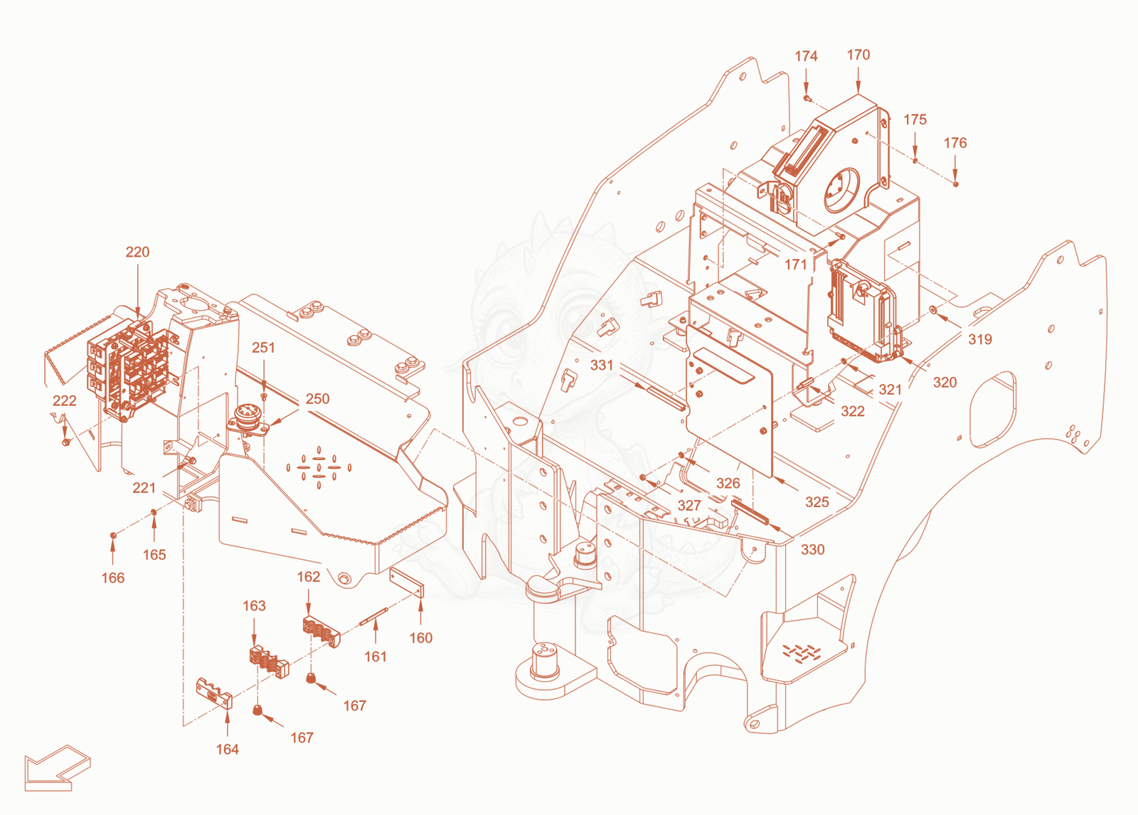 Exploded parts diagram of the electrical system of a Wacker Neuson RD24-100CE, with numbered balloons