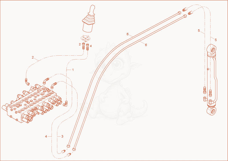 Exploded parts diagram of the BUCKET OPERATION of a Wacker Neuson 38Z3, with numbered balloons