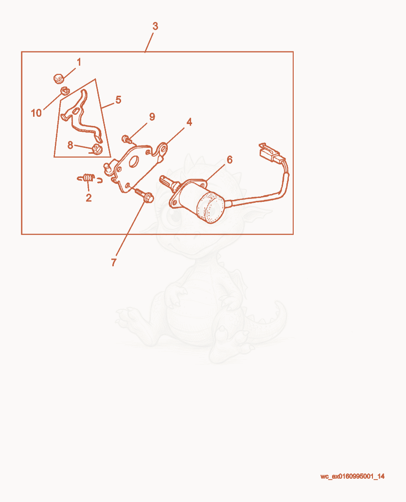 Exploded parts diagram of the Engine Auto Idle cpl. of a Wacker Neuson GP3800A, with numbered balloons