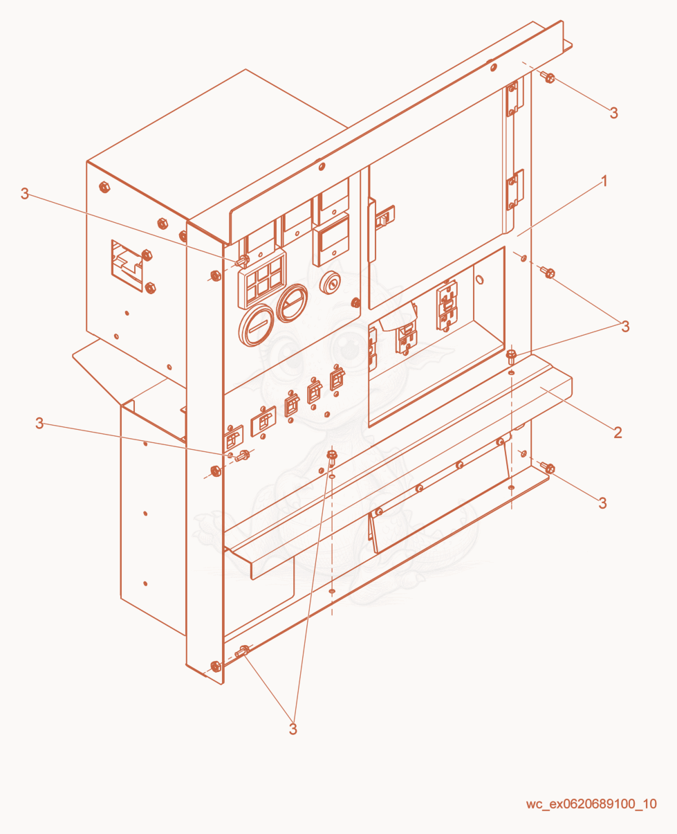 Exploded parts diagram of the Control Panel cpl. of a Wacker Neuson G14, with numbered balloons