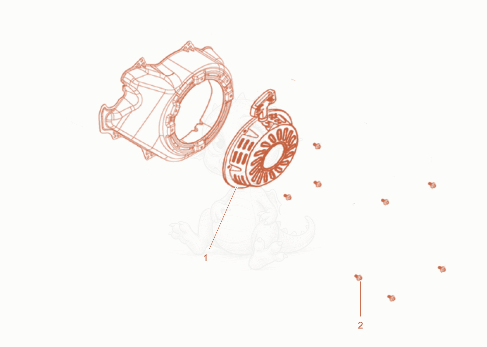Exploded parts diagram of the Starter cpl. of a Wacker Neuson GS8003GCN, with numbered balloons