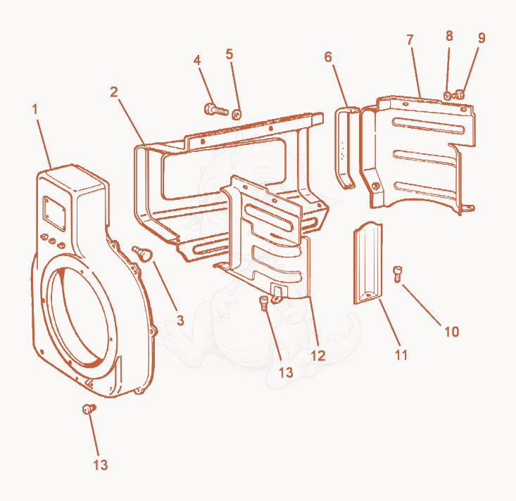 Despiece del Covers de una máquina Wacker Neuson RT820HT, con globos numerados