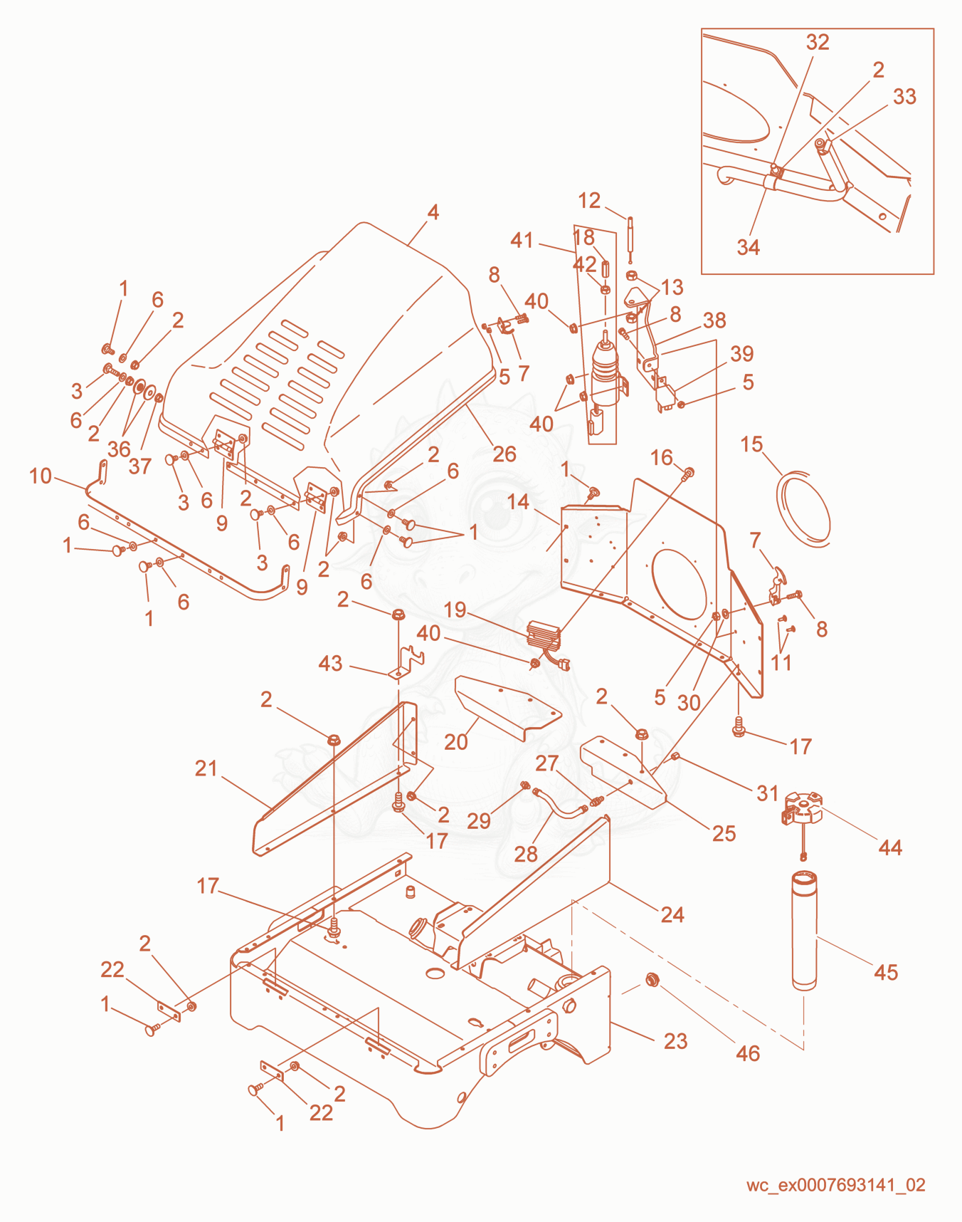Exploded parts diagram of the Front Frame of a Wacker Neuson RD11A, with numbered balloons