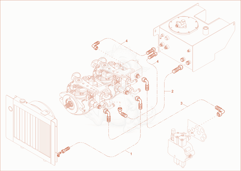 Exploded parts diagram of the HYDRAULIC PUMP INST. of a Wacker Neuson DT10, with numbered balloons