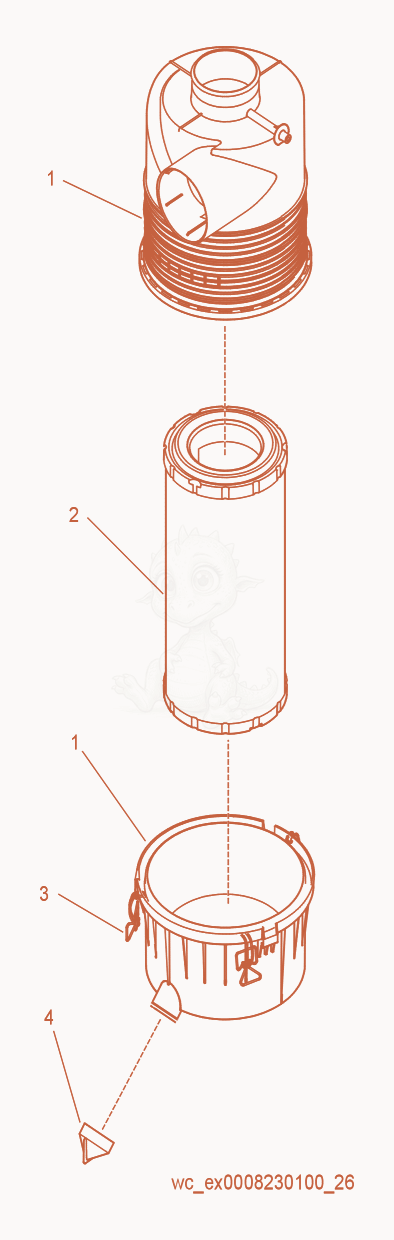 Exploded parts diagram of the Air Filter Assembly of a Wacker Neuson G85, with numbered balloons