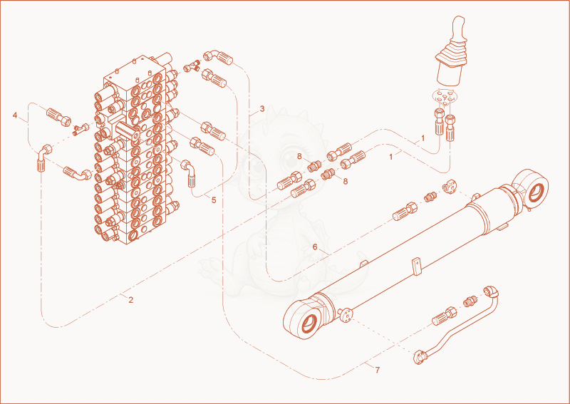 Exploded parts diagram of the LIFTING BOOM OPERATION of a Wacker Neuson 75Z3, with numbered balloons
