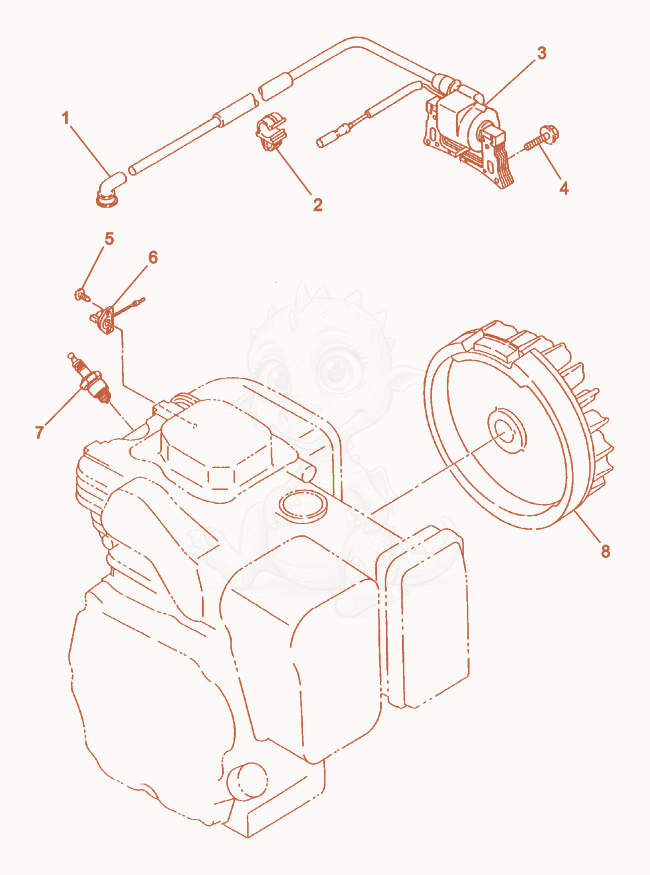 Exploded parts diagram of the Flywheel of a Wacker Neuson VPR1330, with numbered balloons