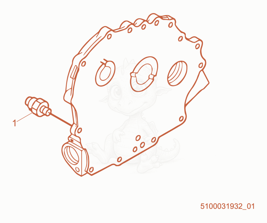 Exploded parts diagram of the Oil Pressure Switch of a Wacker Neuson RD7YE, with numbered balloons