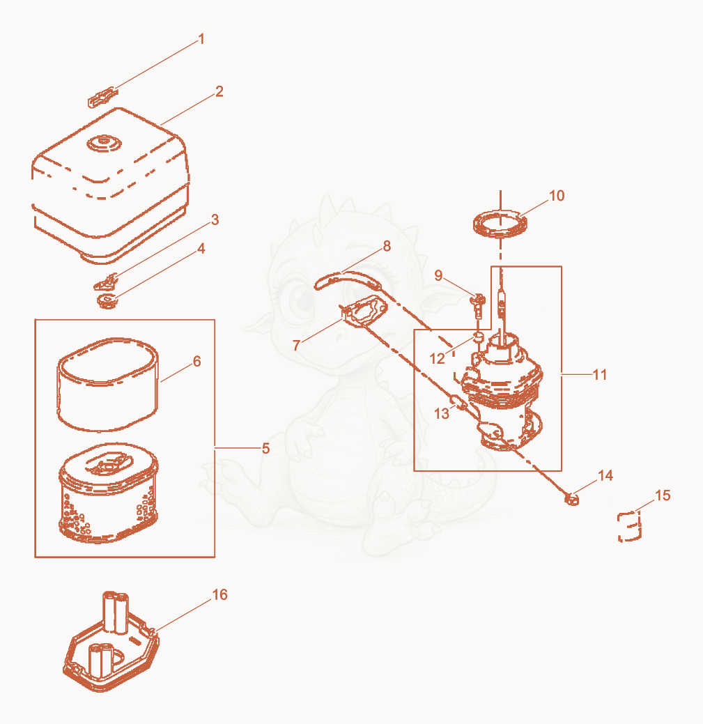 Exploded parts diagram of the Air Cleaner of a Wacker Neuson CT48AGP-E, with numbered balloons