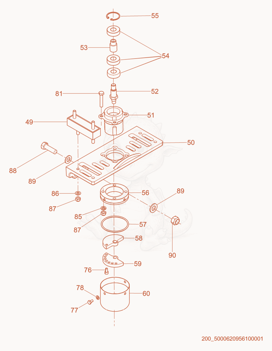 Exploded parts diagram of the Blade Adapter of a Wacker Neuson P35A, with numbered balloons