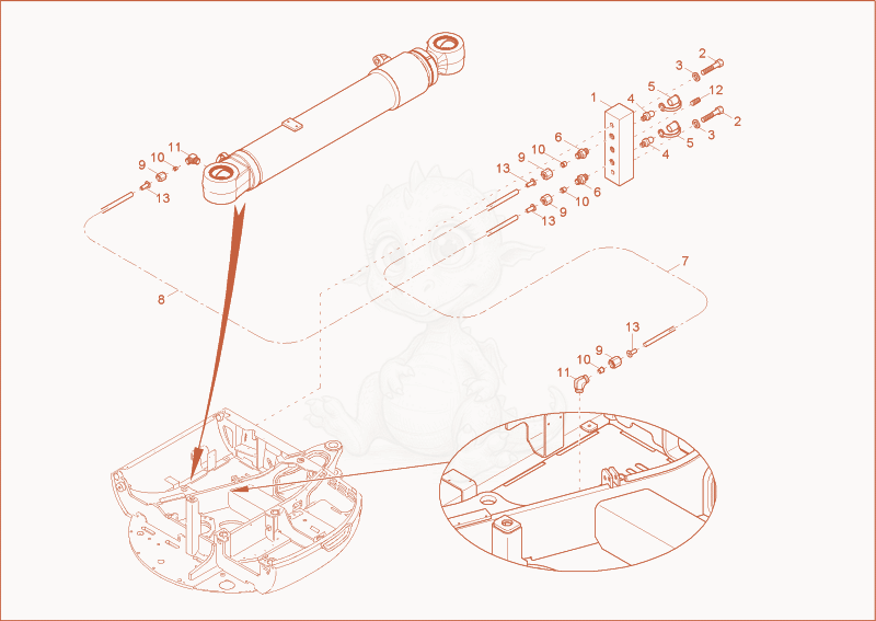 Exploded parts diagram of the lubrication of a Wacker Neuson 75Z3, with numbered balloons