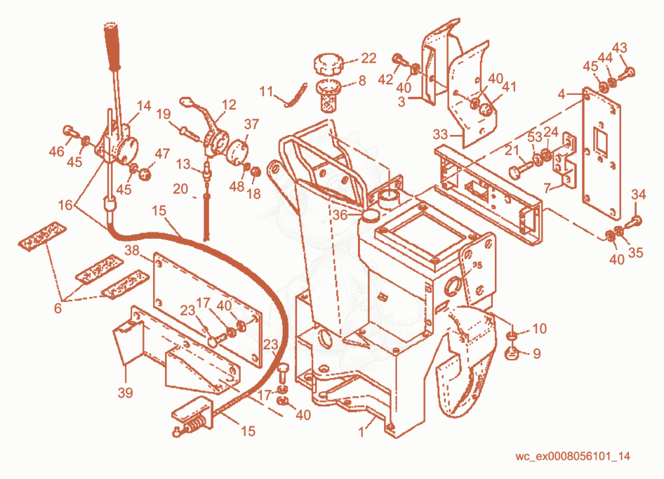 Despiece del Controls cpl. de una máquina Wacker Neuson RD10, con globos numerados