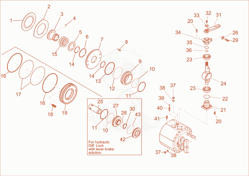 Despiece del BRAKE de una máquina Wacker Neuson 5001, con globos numerados