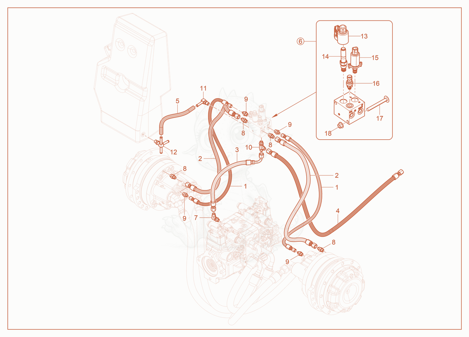Exploded parts diagram of the Brake System of a Wacker Neuson ST31(S08), with numbered balloons