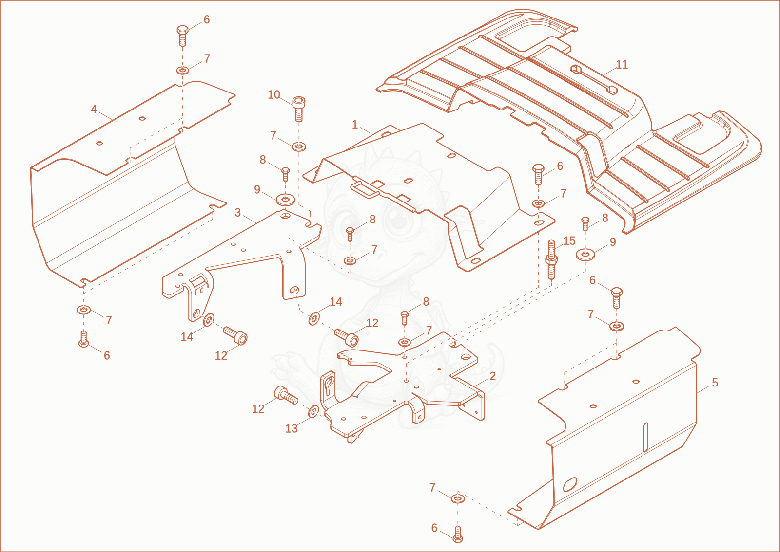 Exploded parts diagram of the FLOOR PANEL SPC of a Wacker Neuson ET08, with numbered balloons