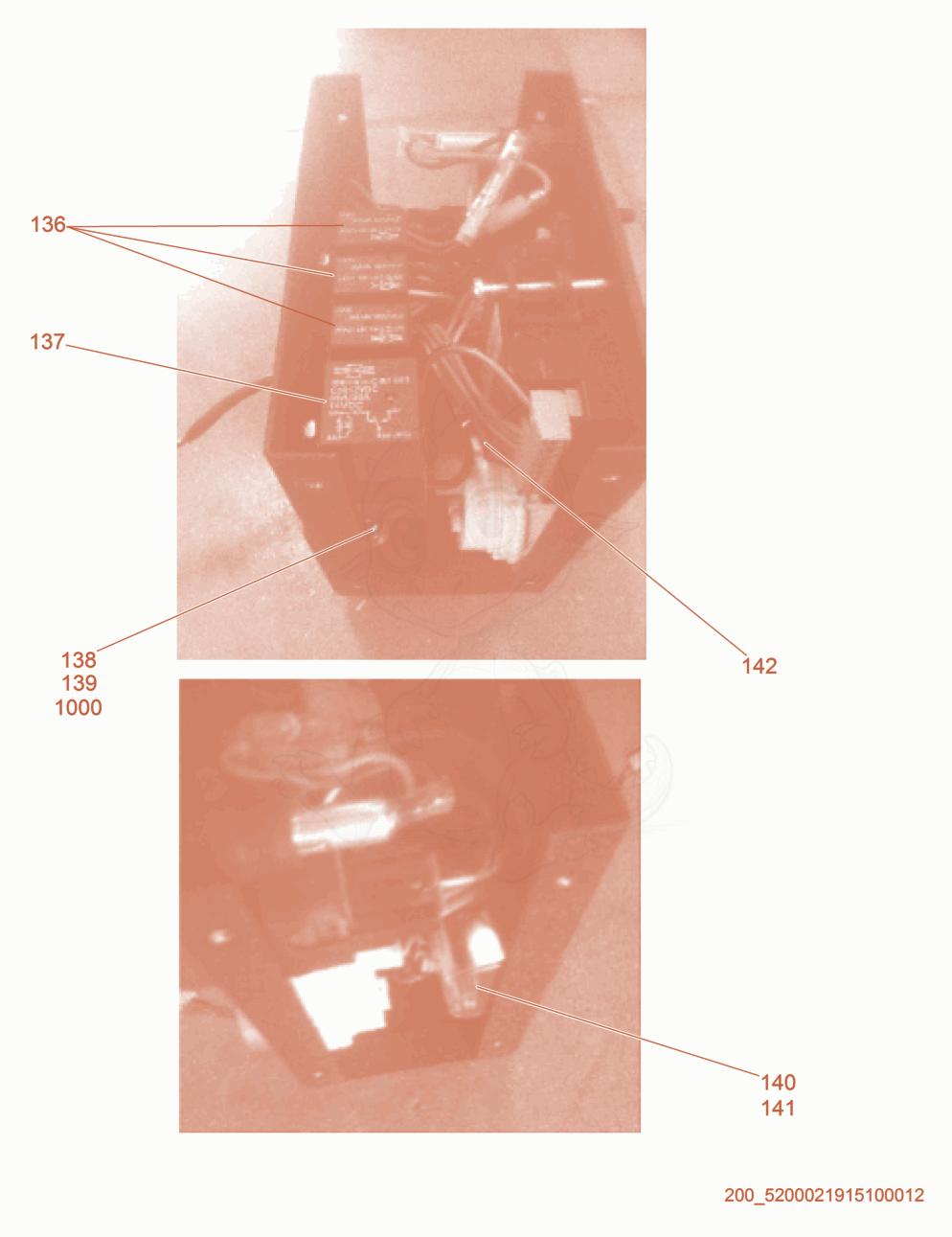 Exploded parts diagram of the Fuse/Relay of a Wacker Neuson HIF690, with numbered balloons