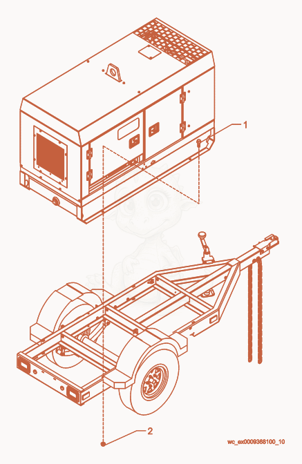 Exploded parts diagram of the Upper Enclosure of a Wacker Neuson G25, with numbered balloons