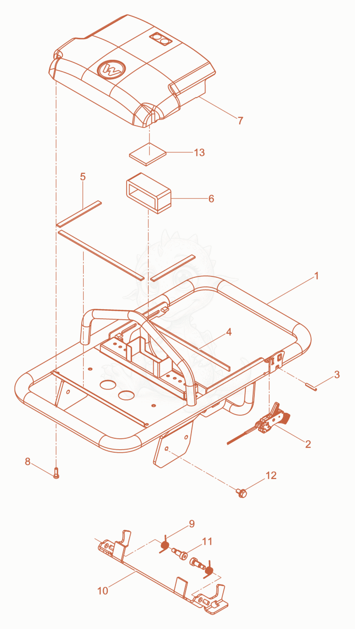 Exploded parts diagram of the Guiding frame cpl. of a Wacker Neuson AS60E, with numbered balloons