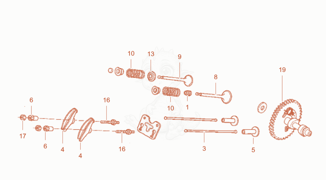 Exploded parts diagram of the Camshaft cpl of a Wacker Neuson PT3A, with numbered balloons