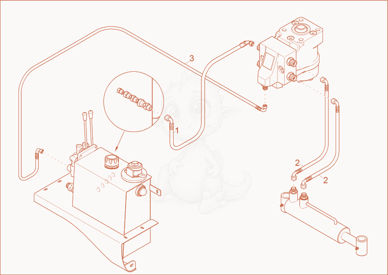 Exploded parts diagram of the INSTALLATION STEERING of a Wacker Neuson 1501, with numbered balloons
