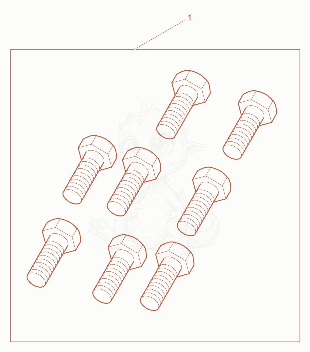 Exploded parts diagram of the Set of screws of a Wacker Neuson DPU5045H, with numbered balloons