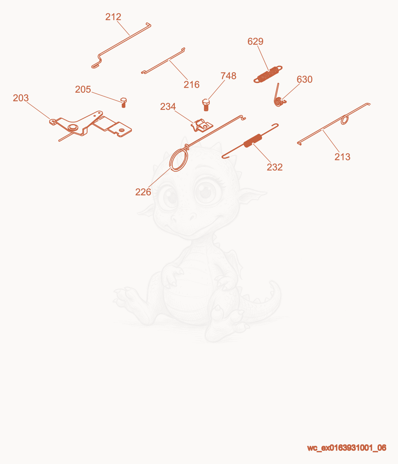 Exploded parts diagram of the Governor of a Wacker Neuson GPS9700, with numbered balloons