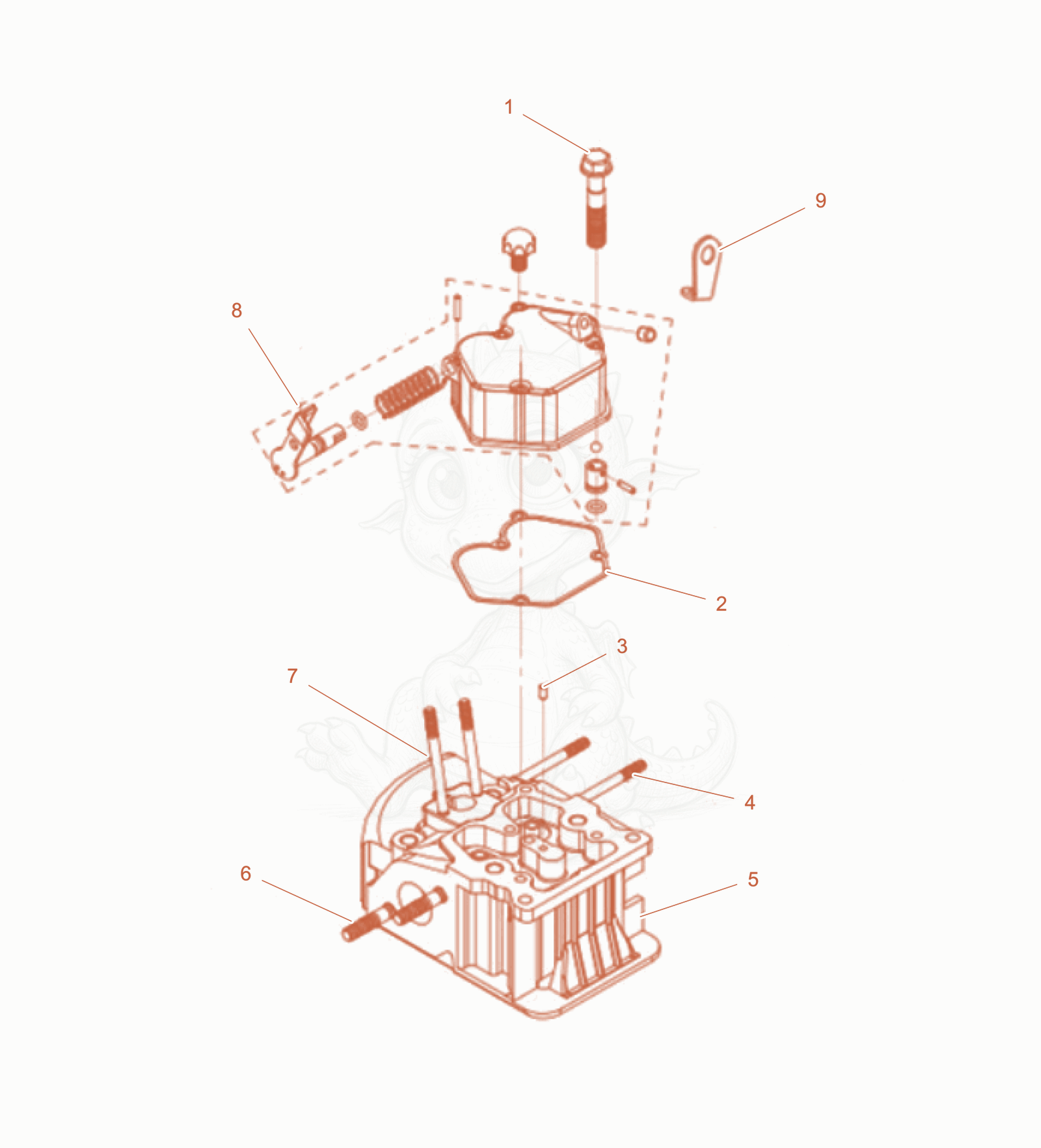 Exploded parts diagram of the Cylinder Head Assy of a Wacker Neuson D3.5GD2, with numbered balloons
