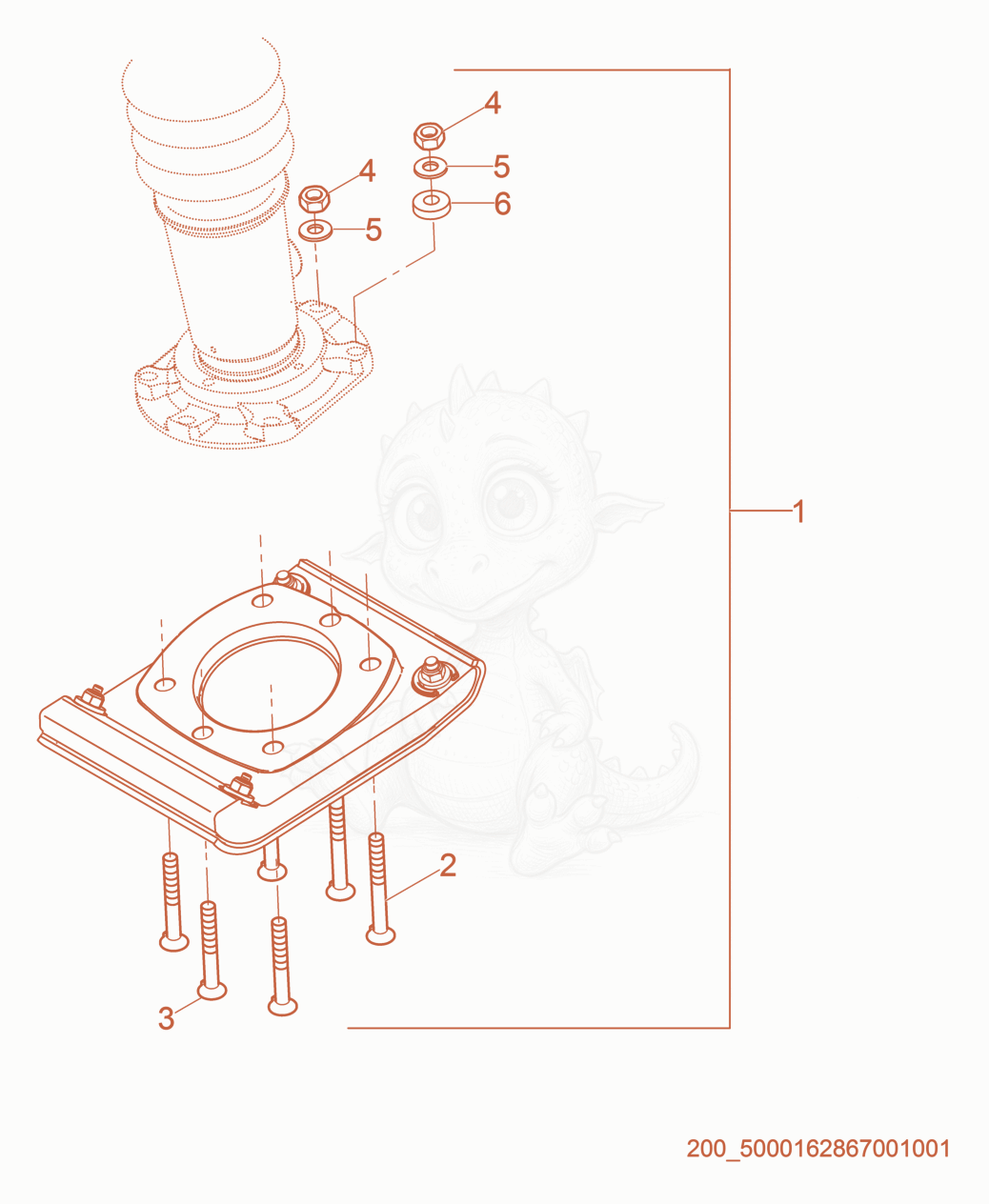 Exploded parts diagram of the Ramming Shoe Kit of a Wacker Neuson BS50-2I, with numbered balloons