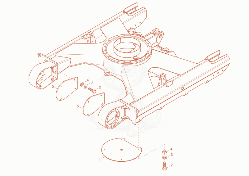 Exploded parts diagram of the cover undercarriage of a Wacker Neuson 50Z3, with numbered balloons