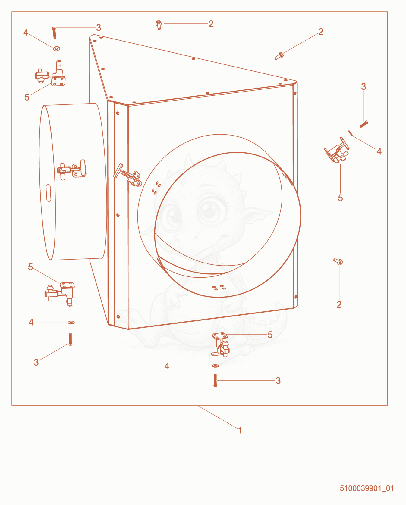 Despiece del Duct adapter de una máquina Wacker Neuson HI300HDD, con globos numerados