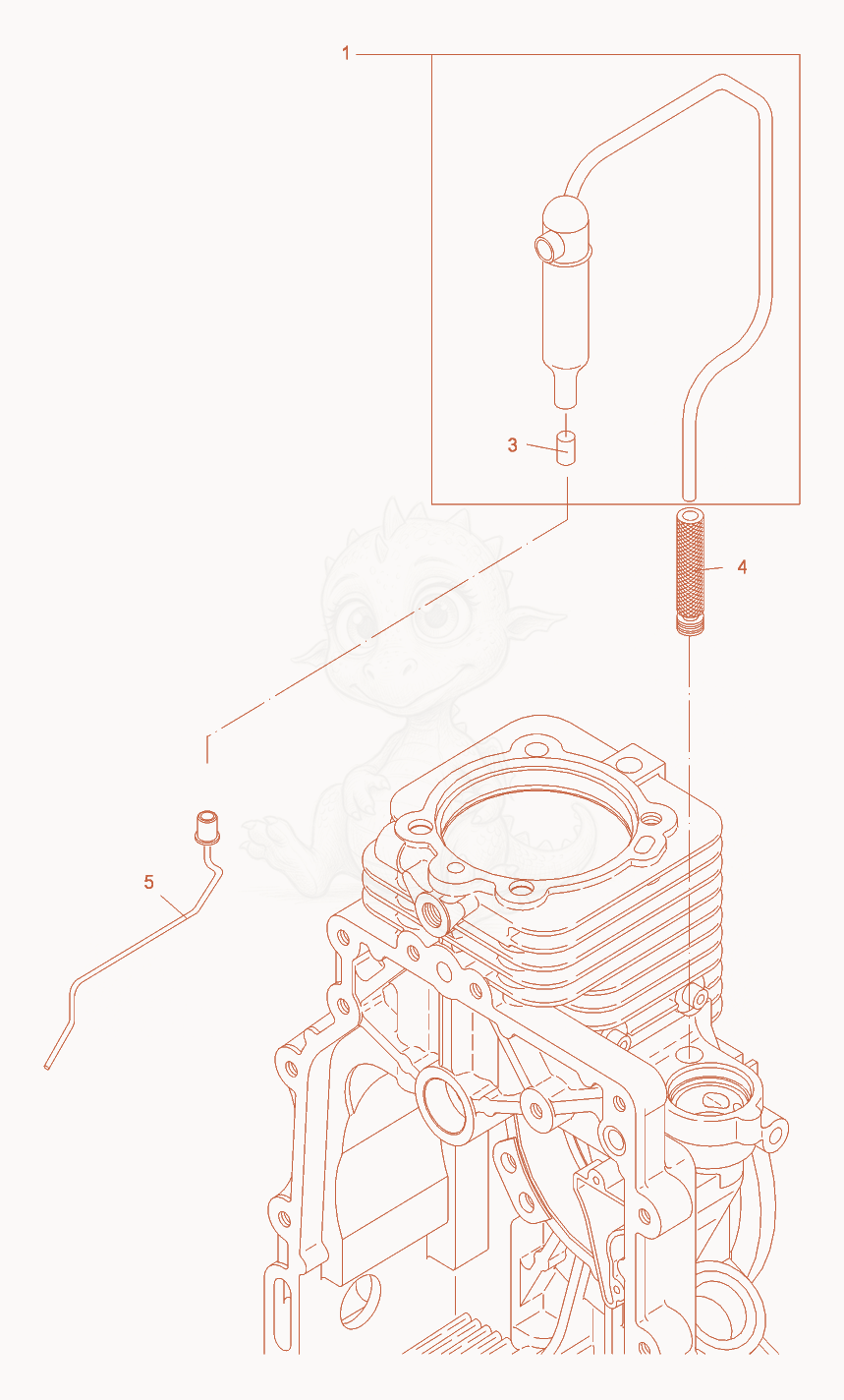 Exploded parts diagram of the Crankcase Breathing System of a Wacker Neuson DPU3070H, with numbered balloons