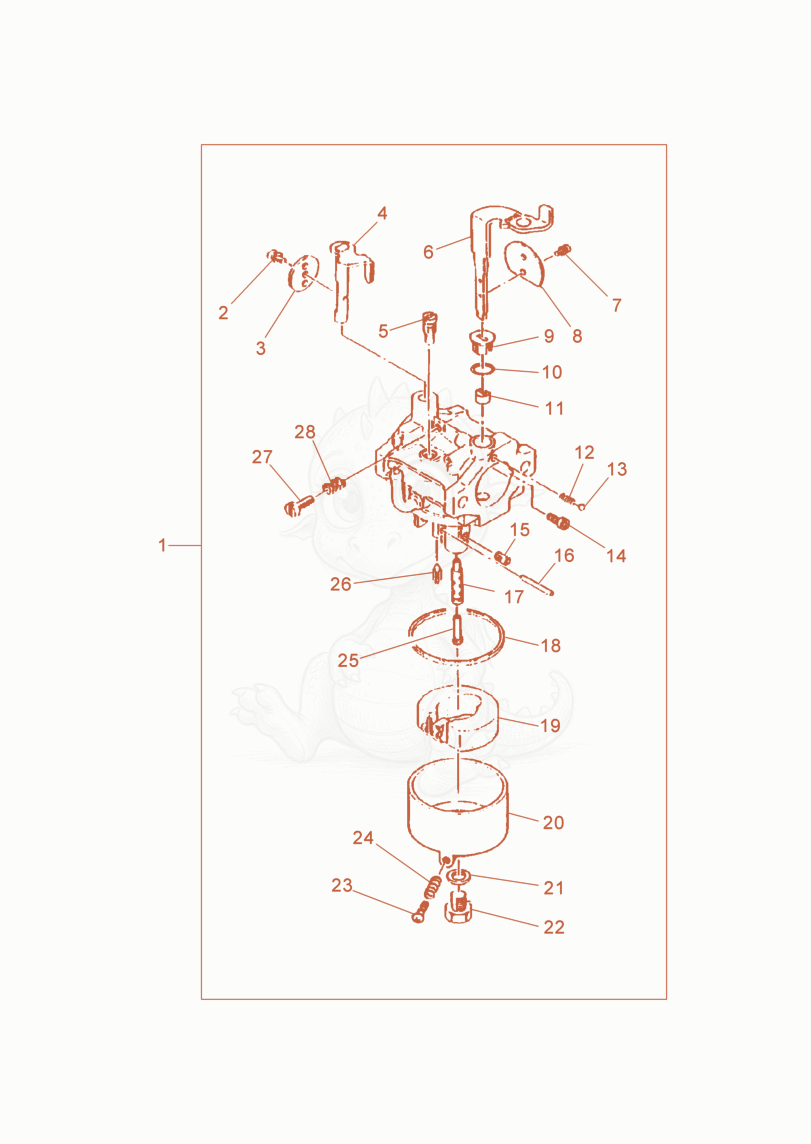 Exploded parts diagram of the Carburetor cpl. of a Wacker Neuson VP1035R, with numbered balloons