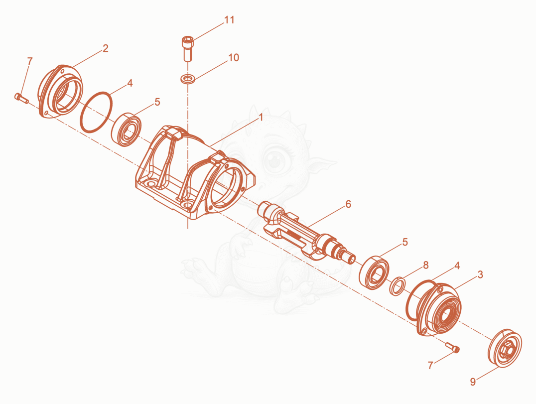 Exploded parts diagram of the Exciter cpl. of a Wacker Neuson WP1550AWCN, with numbered balloons