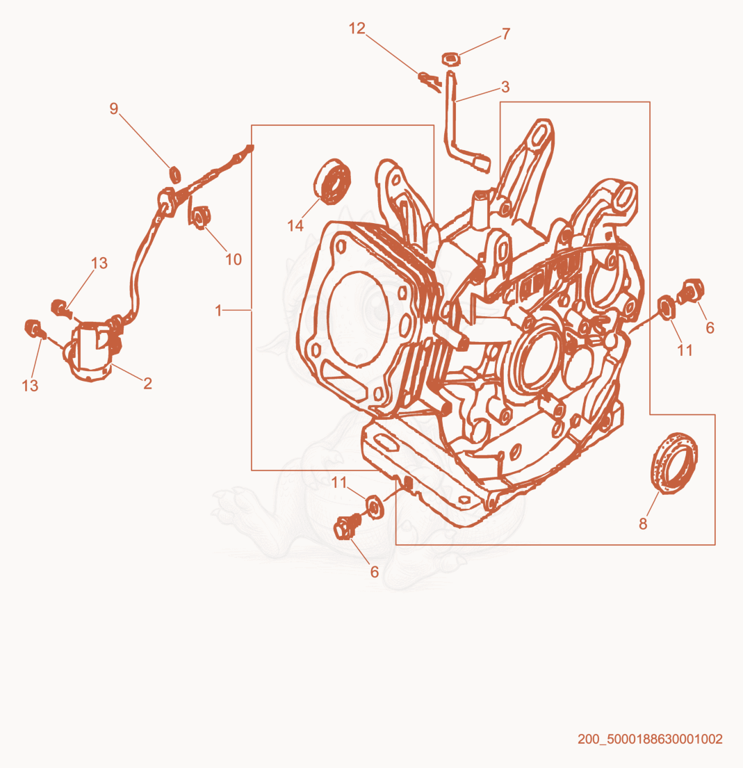 Exploded parts diagram of the Cylinder cpl. of a Wacker Neuson GP3800, with numbered balloons