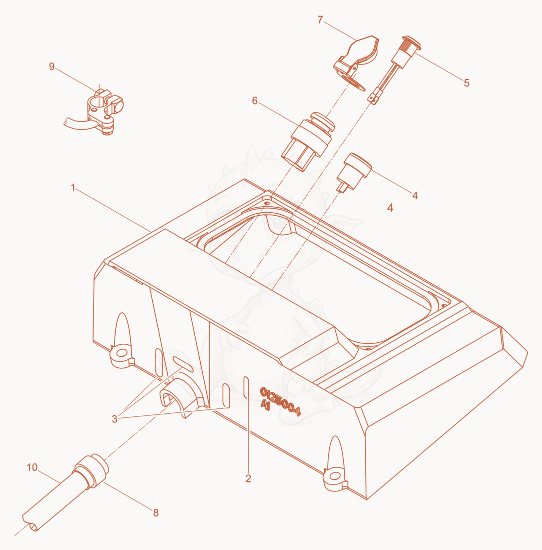 Exploded parts diagram of the Battery protection cpl. of a Wacker Neuson DPU4045Y, with numbered balloons