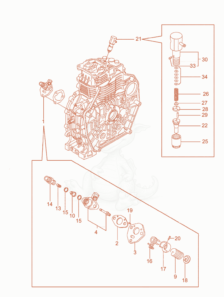 Exploded parts diagram of the Injection pump-Injection Nozzle of a Wacker Neuson DPU4045Y, with numbered balloons