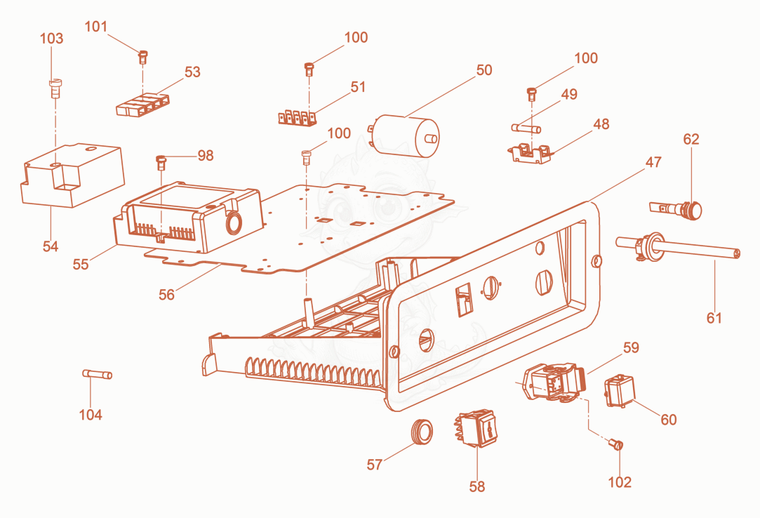 Exploded parts diagram of the Controller housing cpl. of a Wacker Neuson HD69, with numbered balloons