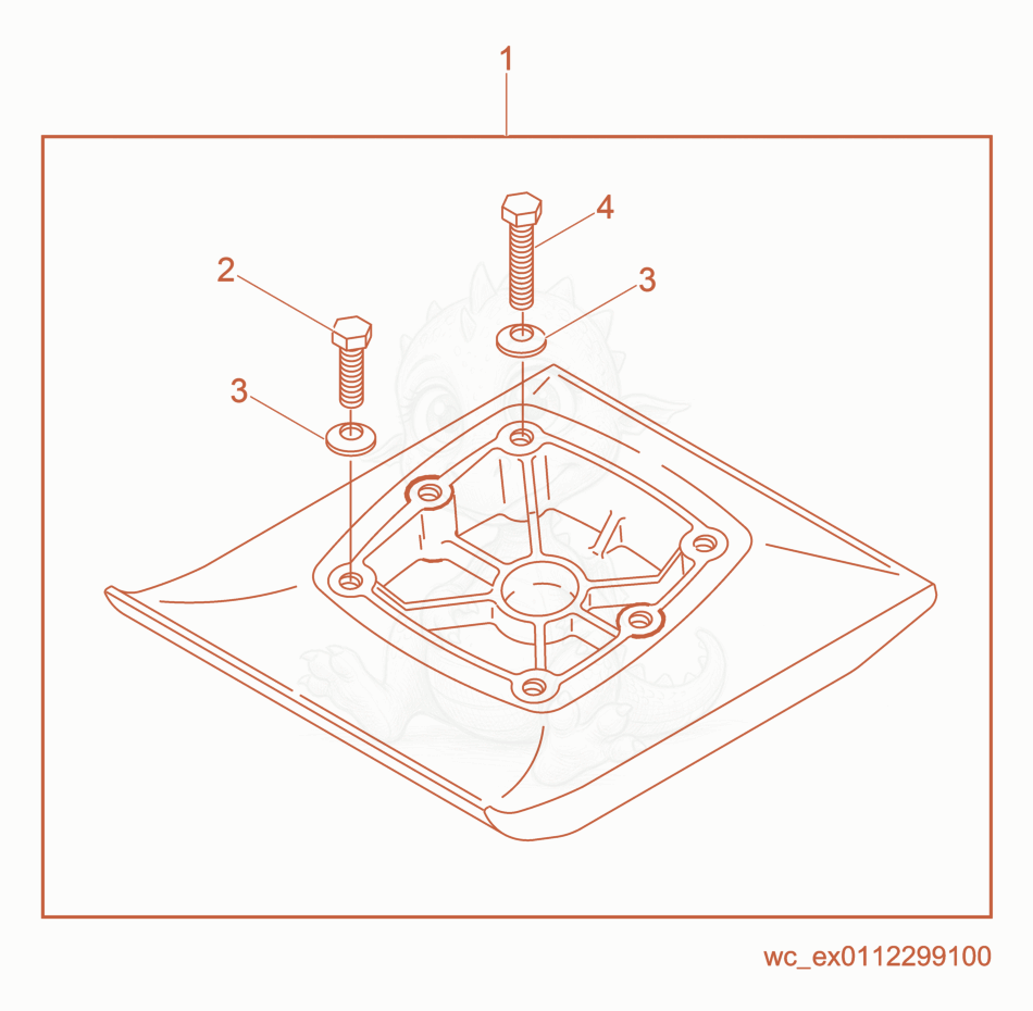 Exploded parts diagram of the Ramming Shoe Kit of a Wacker Neuson BS70-2, with numbered balloons