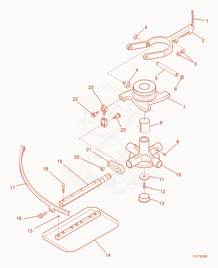 Exploded parts diagram of the Blade Mechanism of a Wacker Neuson CT48BDT, with numbered balloons