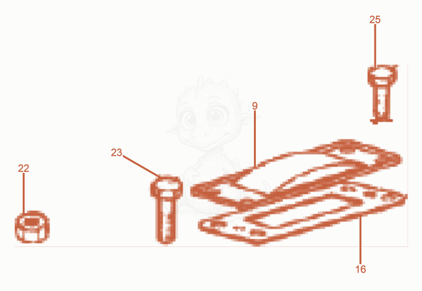 Exploded parts diagram of the Covering of a Wacker Neuson DPU100-70LES, with numbered balloons
