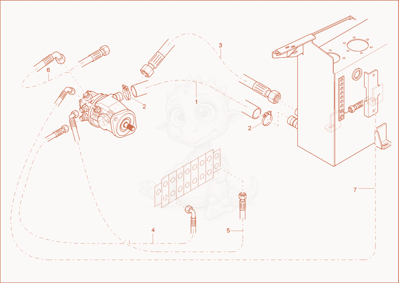 Exploded parts diagram of the HYDRAULIC PUMP INSTALLATION of a Wacker Neuson 3802WD, with numbered balloons