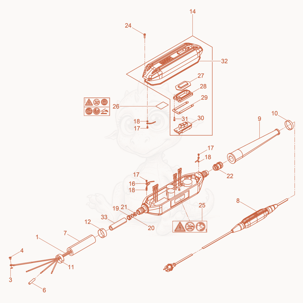 Exploded parts diagram of the Hose Connection cpl. of a Wacker Neuson IRFU65/230GV, with numbered balloons