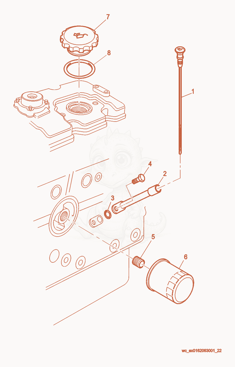 Exploded parts diagram of the Cylinder Block of a Wacker Neuson RD27-120, with numbered balloons